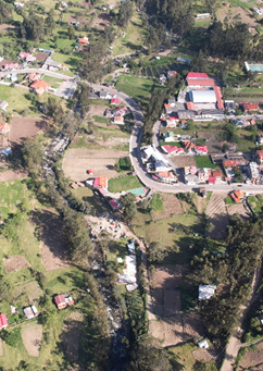 Vista aérea de una ciudad desde lo alto de una montaña
Descripción generada automáticamente con confianza media