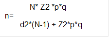 N* Z2 *p*q
n= 
       d2*(N-1) + Z2*p*q